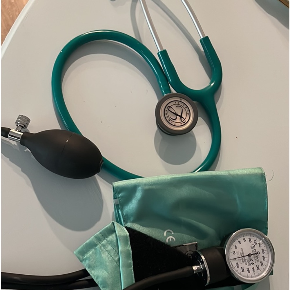 Littmann stethoscope and blood pressure cuff